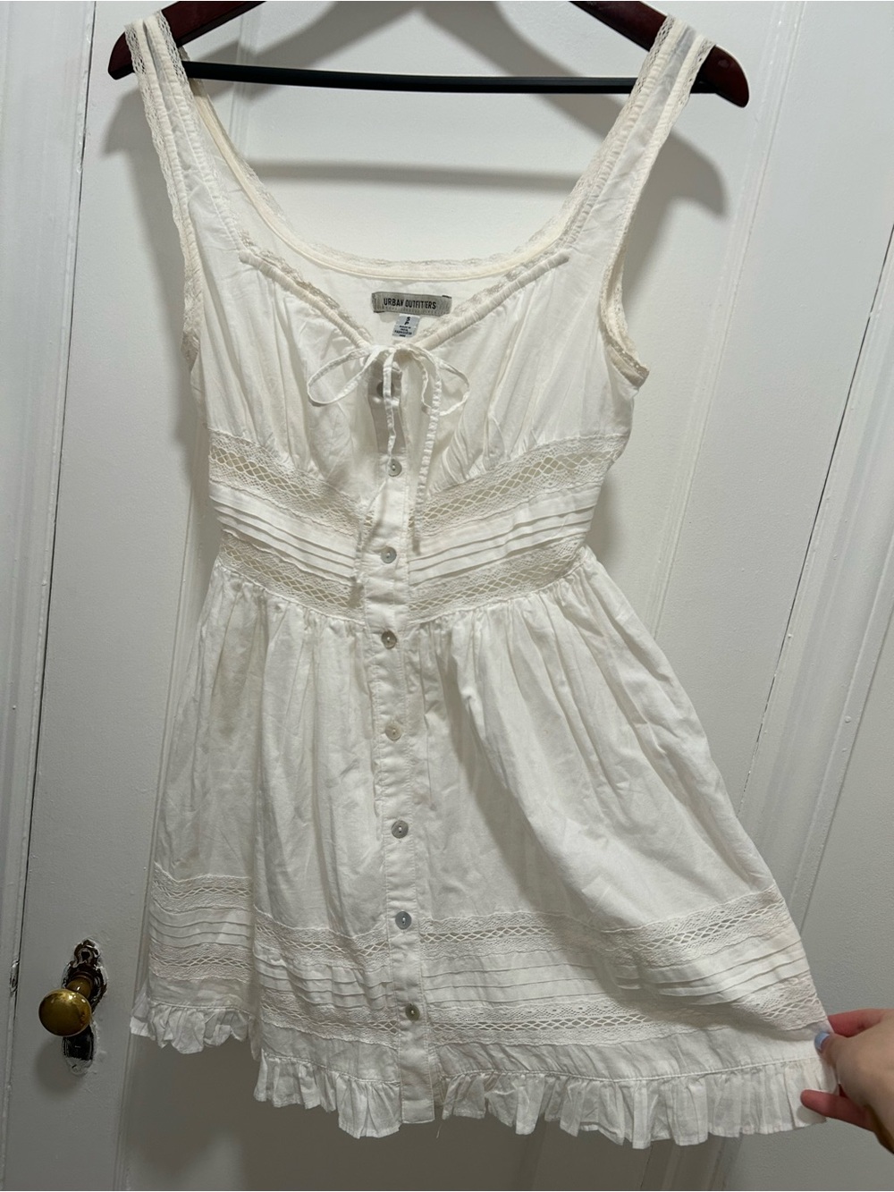 Urban outfitters White Bohemian Maxi Dress with Button Front